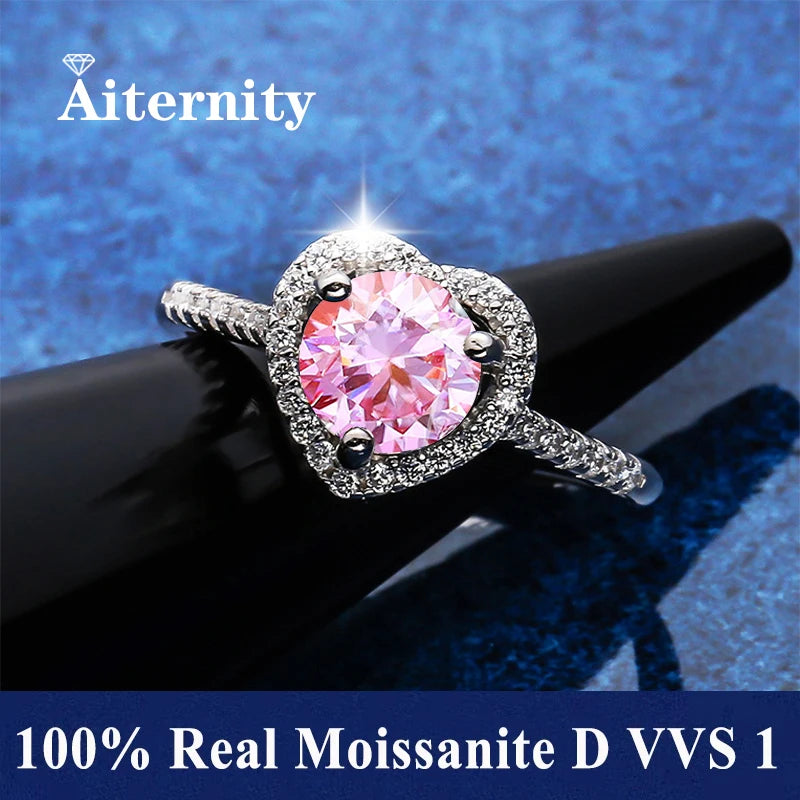 18K Gold Plated Moissanite Ring – D VVS1 Adjustable S925 Silver