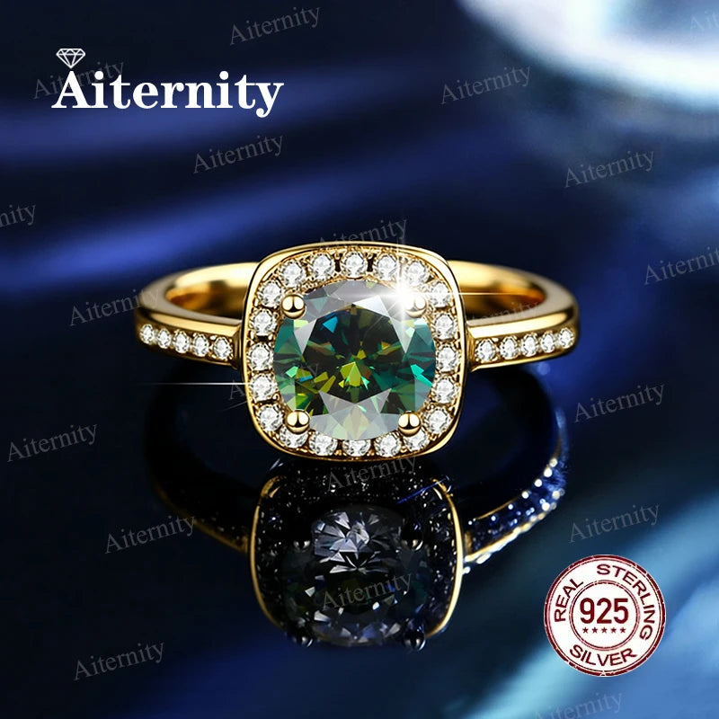 Moissanite & Zircon Ring – D VVS1 Adjustable S925 Silver Women’s Wedding Ring