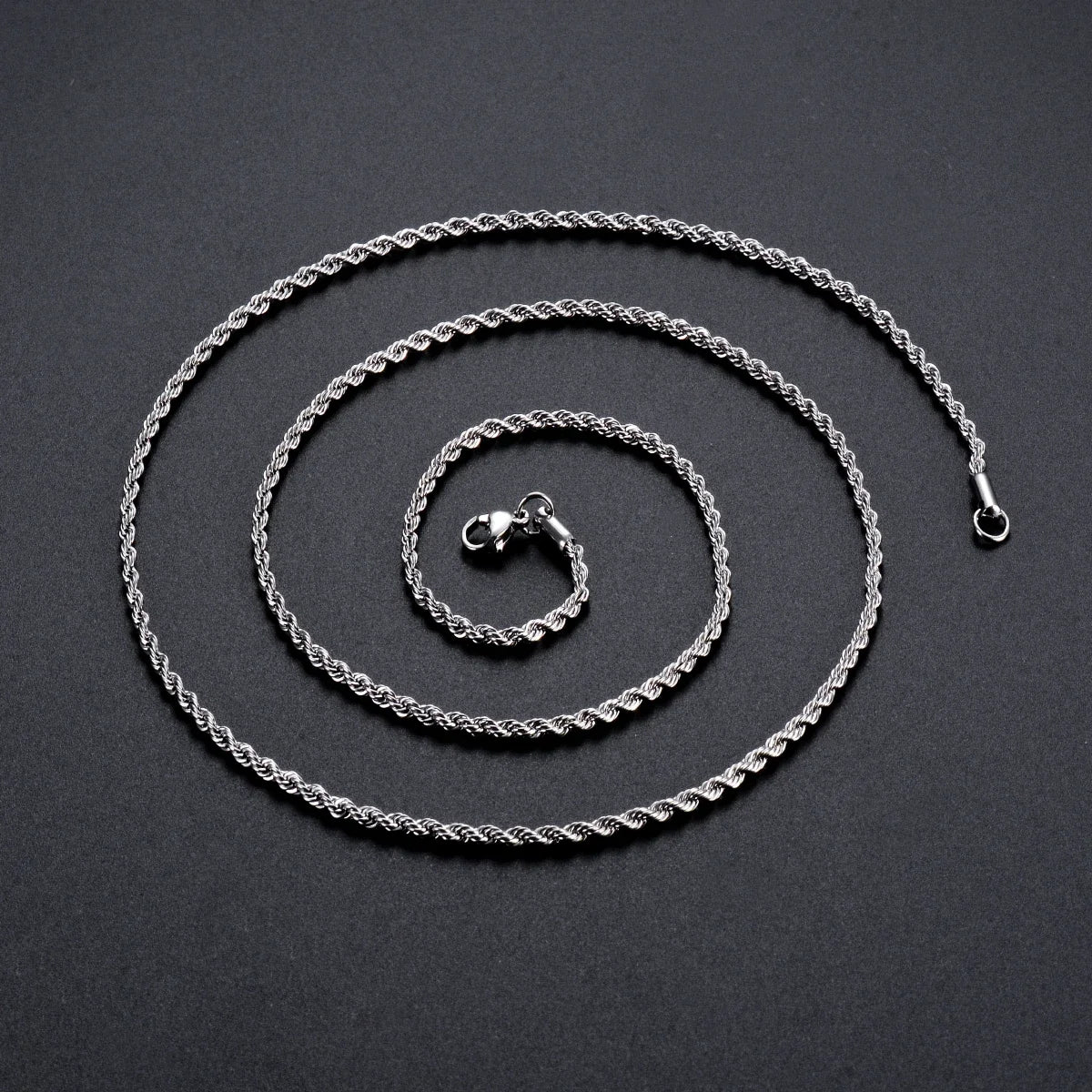 925 Sterling Silver Rope Chain Necklace & Bracelet – 2/3/4mm Unisex