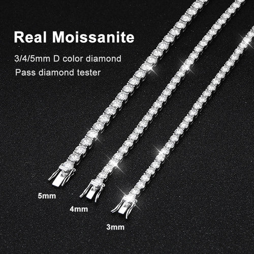 D VVS1 Moissanite Tennis Bracelet – GRA Certified 925 Silver Single Row Classic
