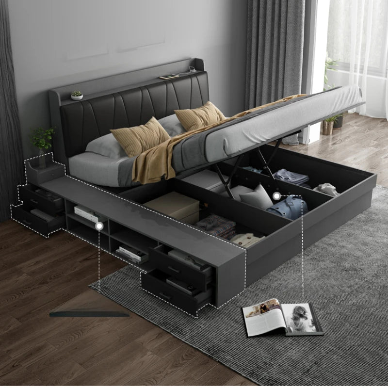Premium Luxury Bedroom Set – King-Size Bed, Large Wardrobe & Storage | High-End European Design