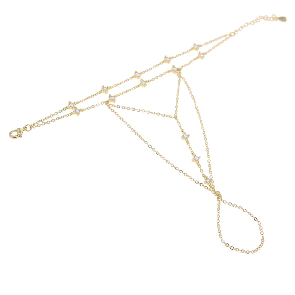 Double Chain CZ Bracelet for Women