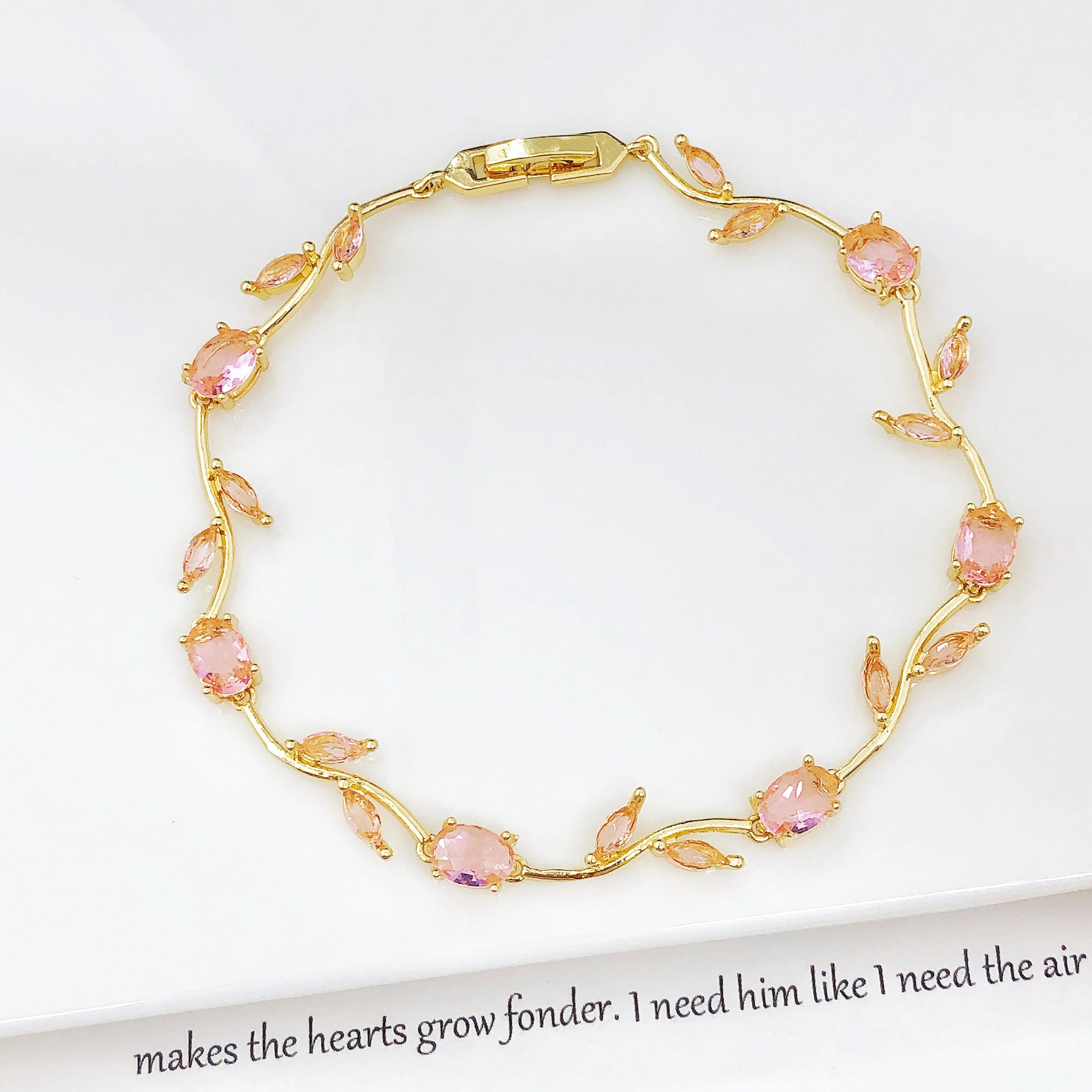 Crystal Leaf Vine Jewelry Set – Necklace & Bracelet