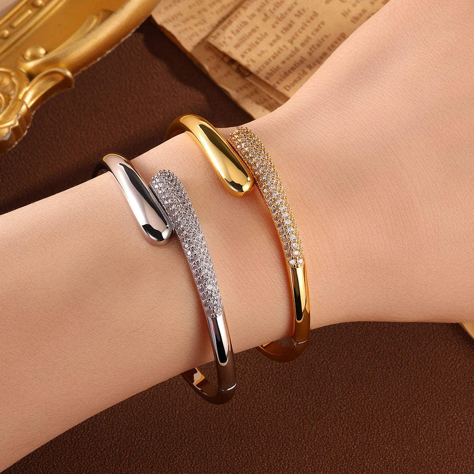 Zircon Water Drop Jewelry Set – Bracelet, Ring & Earrings