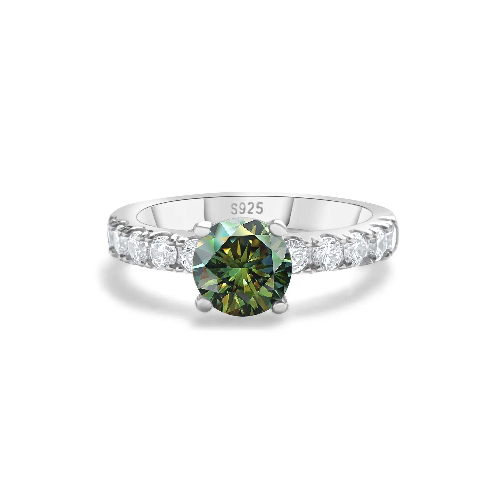 Solitaire Moissanite Engagement Ring – 1 Carat 4-Claw S925 Silver