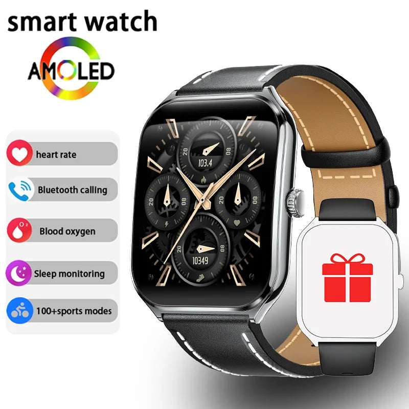 Ultra Thin Smart Watch – 1.96" AMOLED, BT Calling & Health Tracking