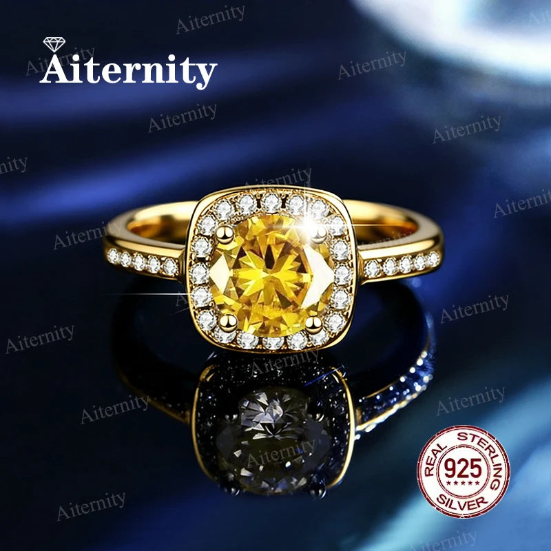 Moissanite & Zircon Ring – D VVS1 Adjustable S925 Silver Women’s Wedding Ring
