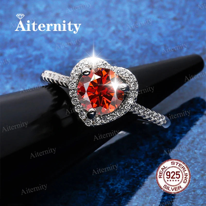 Moissanite & Zircon Ring – D VVS1 Adjustable S925 Silver Women’s Wedding Ring