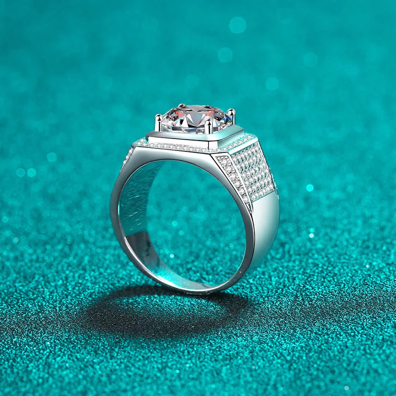 3CT Moissanite Ring | 925 Sterling Silver | Certified Wedding Band | Multi-Color