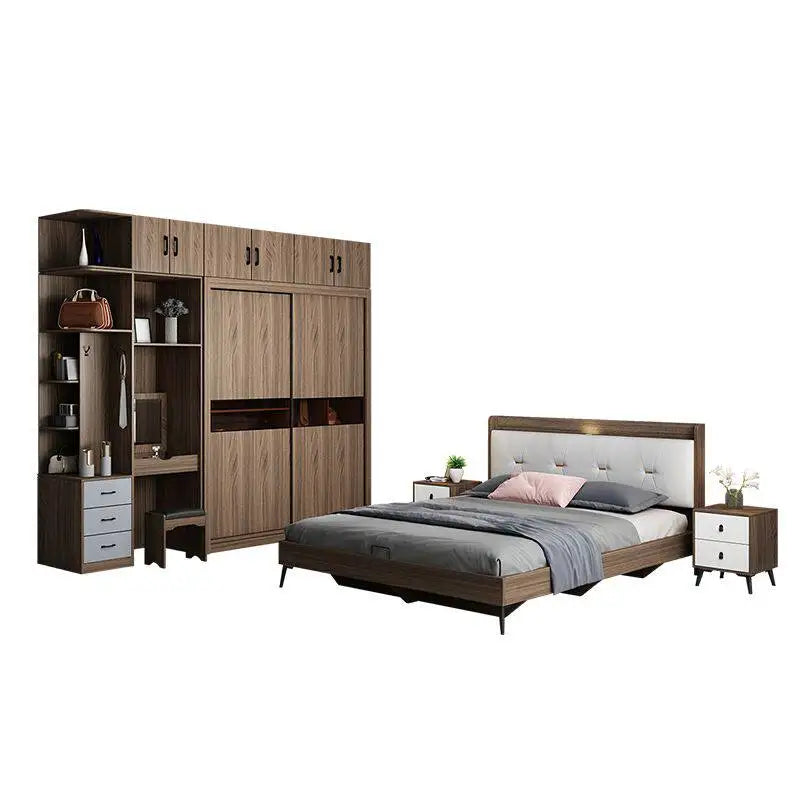 Luxury Bedroom Furniture Set – Wood Bed Frame with Storage & Nightstands