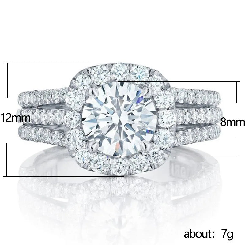 Square Moissanite Ring – Light Luxury 925 Sterling Silver Women’s Engagement Gift