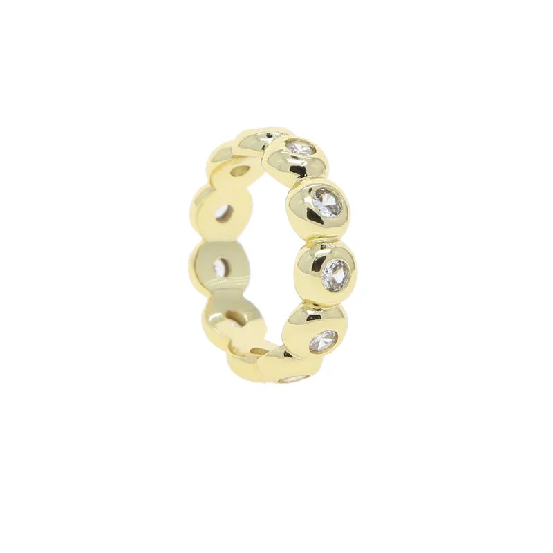 CZ Gold Jewelry Set – Bracelet, Bangle & Ring