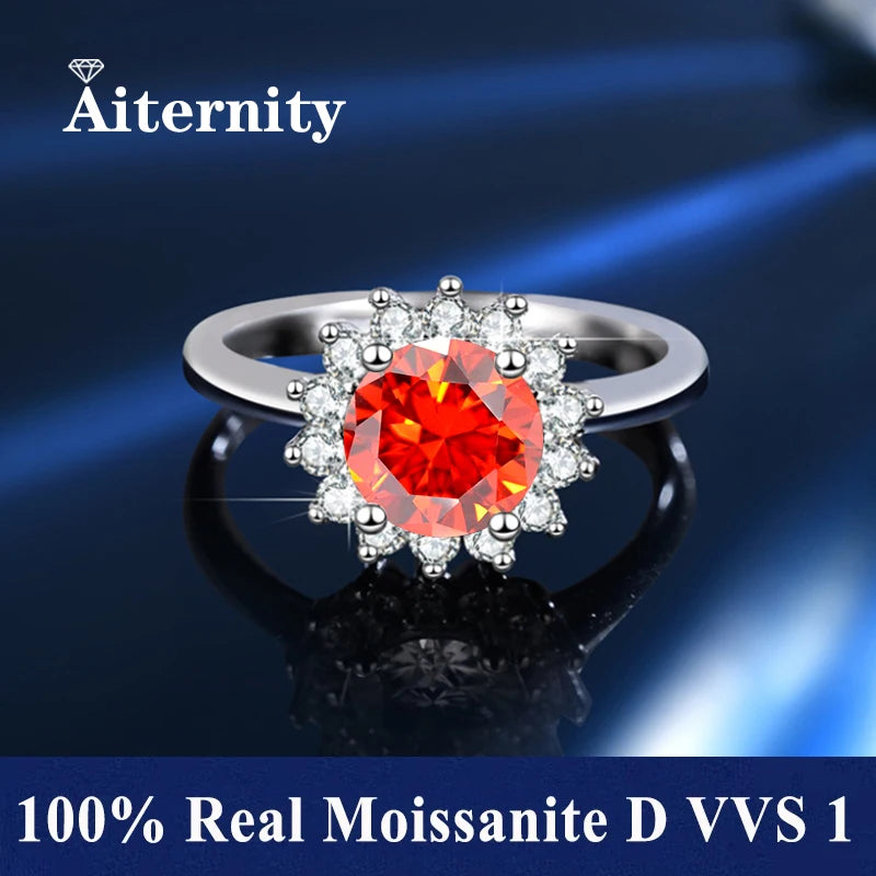 18K Gold Plated Moissanite Ring – D VVS1 Adjustable S925 Silver