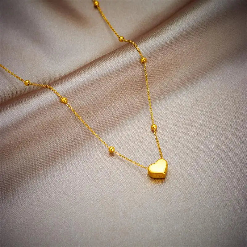 Heart Pendant Jewelry Set – Necklace, Bracelet & Earrings