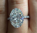 Oval Solitaire Engagement Ring – 925 Sterling Silver | 5CT Cubic Zirconia