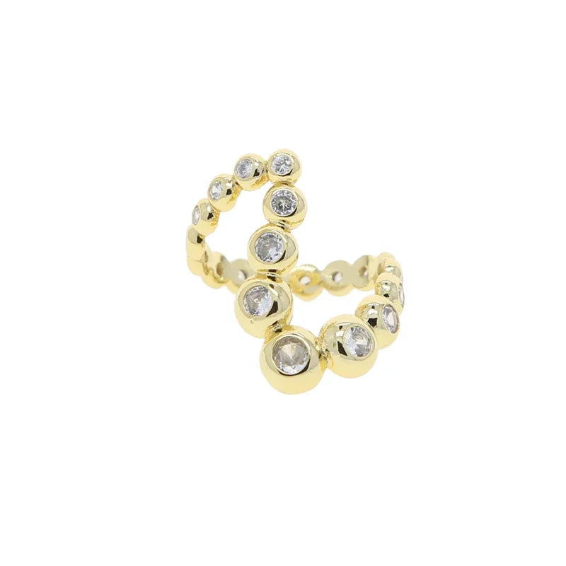 CZ Gold Jewelry Set – Bracelet, Bangle & Ring