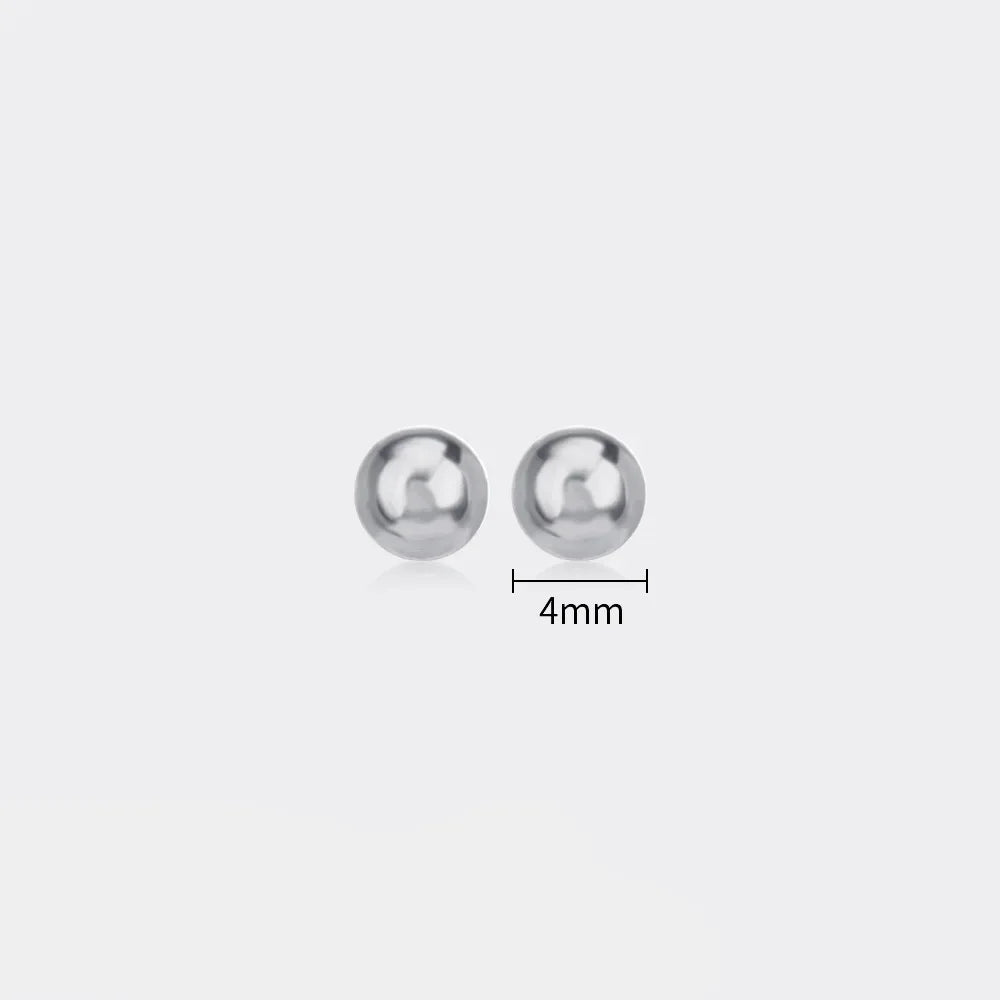 Minimalist Ball Stud Earrings – 316L Stainless Steel Gold Color for Women