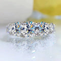 3.6CT Moissanite 5-Stone Wedding Ring – 925 Sterling Silver Sparkling Band for Women