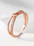 Gold Knot Double Ring – 925 Sterling Silver Women’s Wedding Band