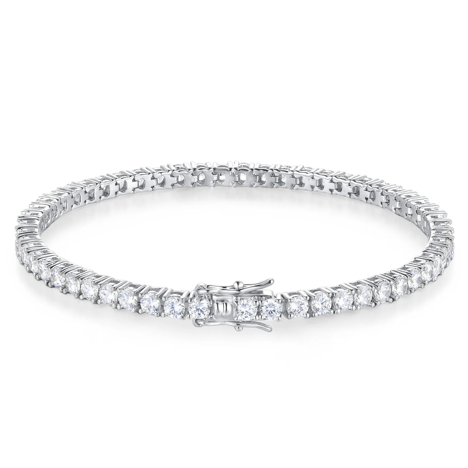 D VVS1 Moissanite Tennis Bracelet – GRA Certified 925 Silver Single Row Classic
