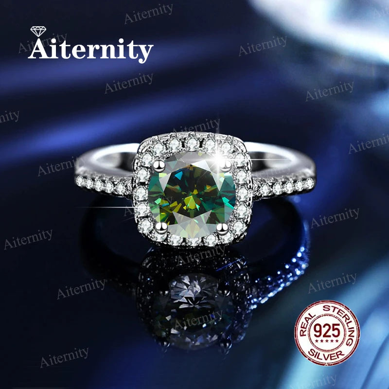 Moissanite & Zircon Ring – D VVS1 Adjustable S925 Silver Women’s Wedding Ring