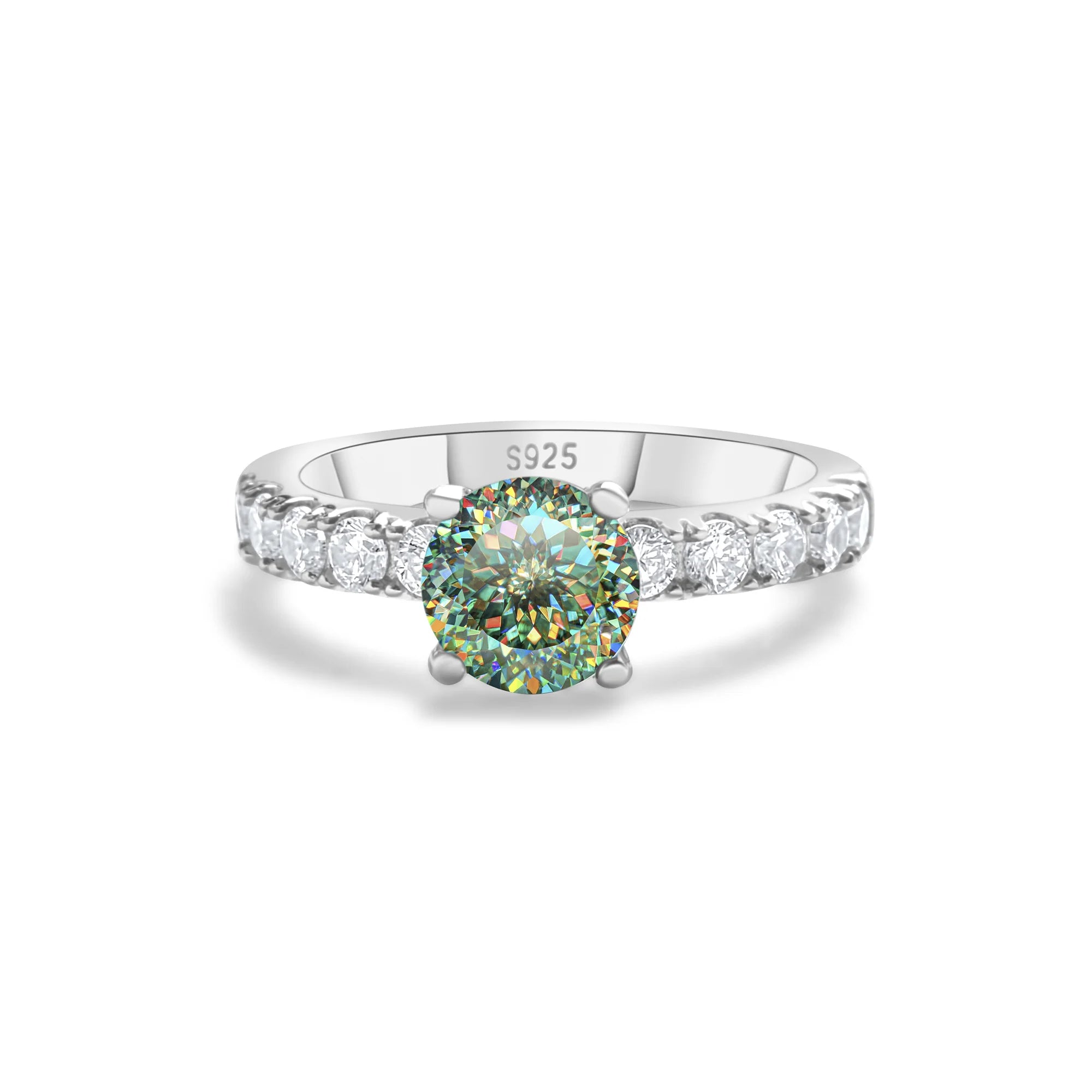 Solitaire Moissanite Engagement Ring – 1 Carat 4-Claw S925 Silver
