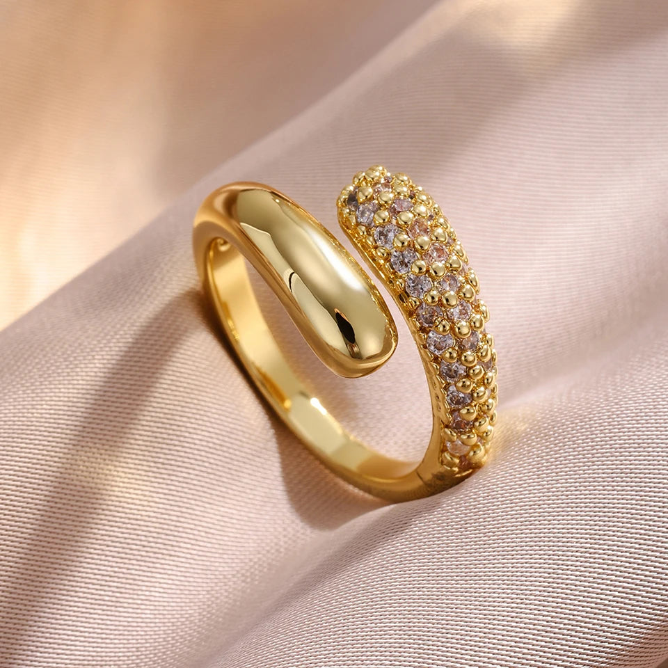 Zircon Water Drop Jewelry Set – Bracelet, Ring & Earrings