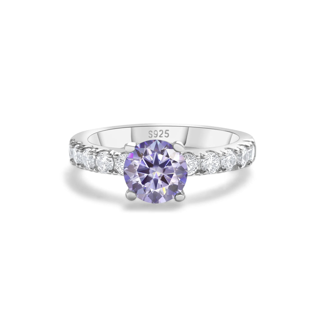 Solitaire Moissanite Engagement Ring – 1 Carat 4-Claw S925 Silver