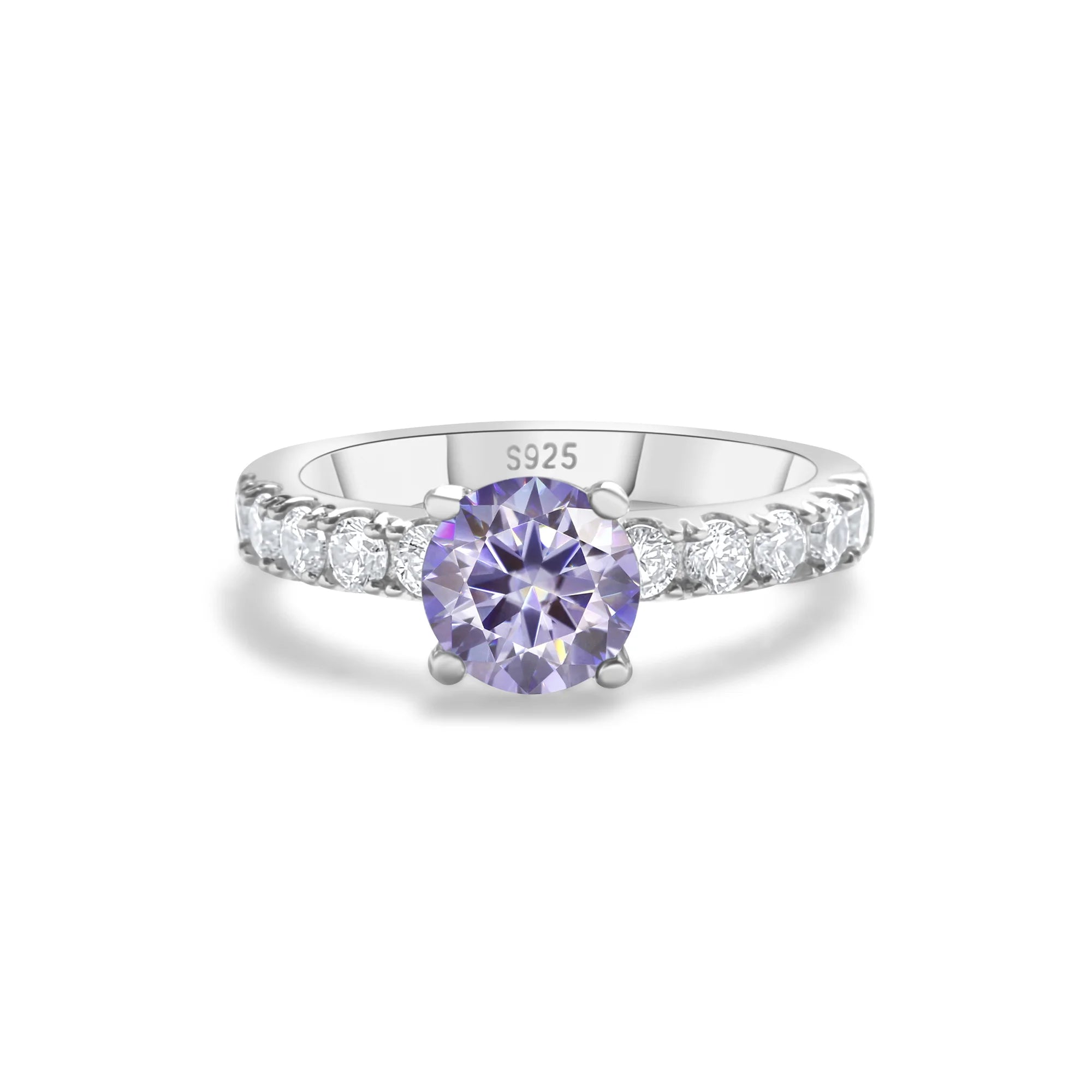 Solitaire Moissanite Engagement Ring – 1 Carat 4-Claw S925 Silver