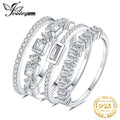 4-Piece CZ Stacking Ring Set – 925 Sterling Silver | 1CT AAAAA Cubic Zirconia | Women