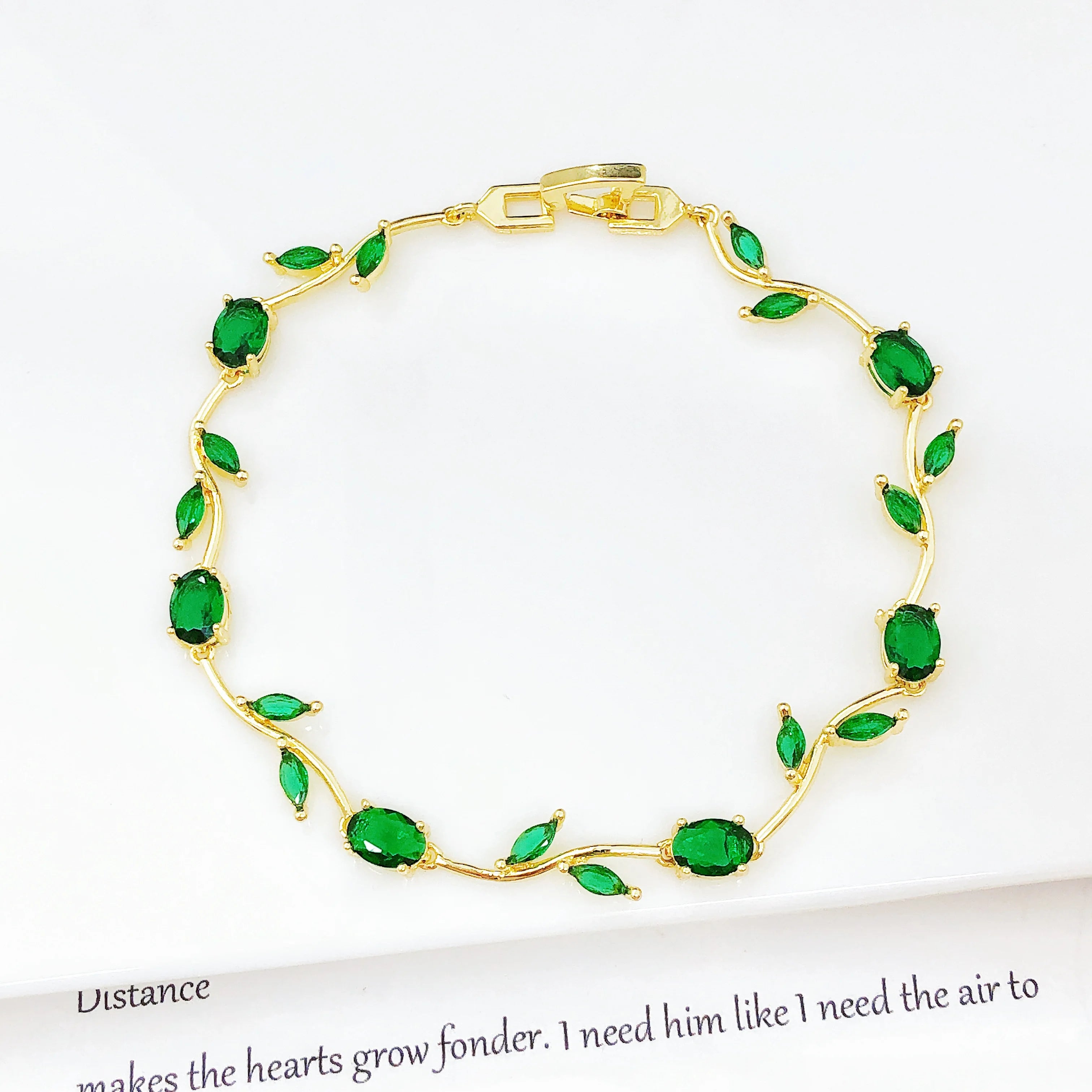 Crystal Leaf Vine Jewelry Set – Necklace & Bracelet