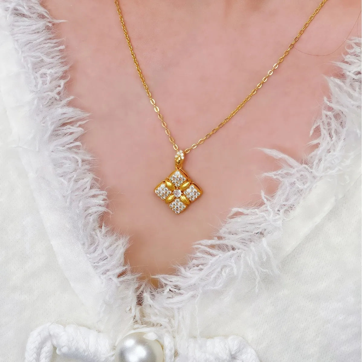 Golden Clover Necklace