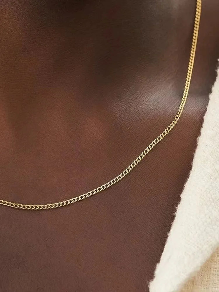 Men’s Cuban Chain Necklace – 3mm Stainless Steel Fashion Jewelry