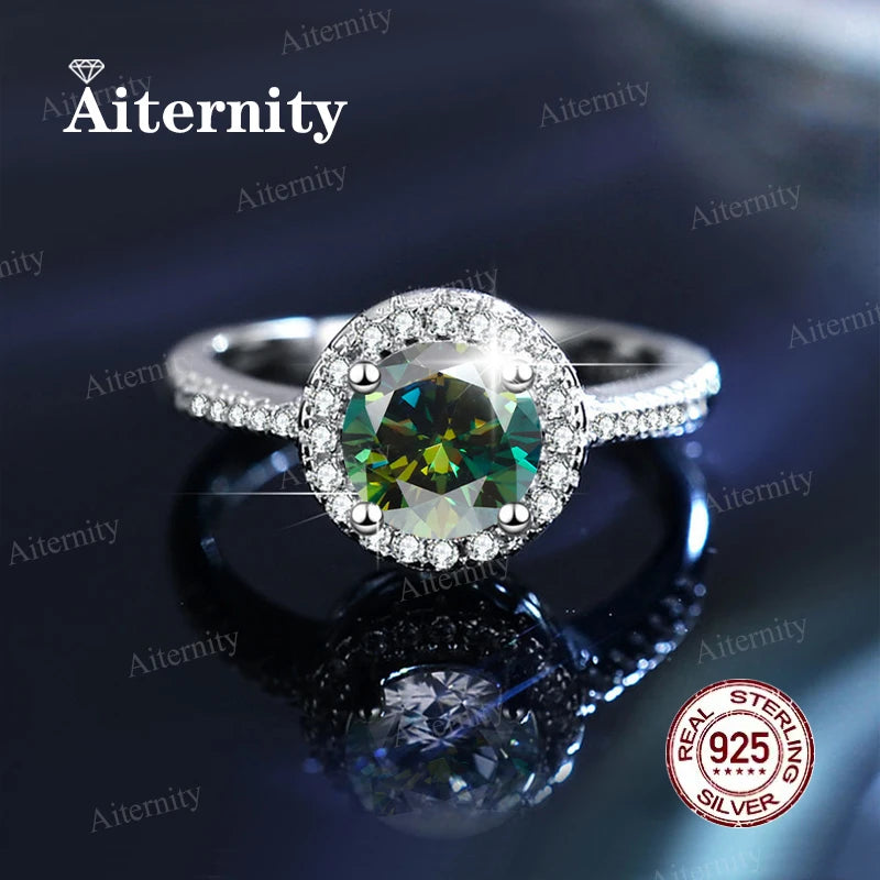 Moissanite & Zircon Ring – D VVS1 Adjustable S925 Silver Women’s Wedding Ring