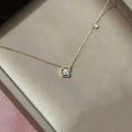 Emerald Crystal Chain Necklace – S925 Sterling Silver 14K Gold Plated Light Luxury