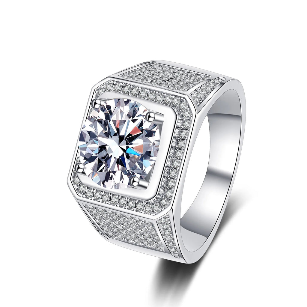 3CT Moissanite Ring | 925 Sterling Silver | Certified Wedding Band | Multi-Color