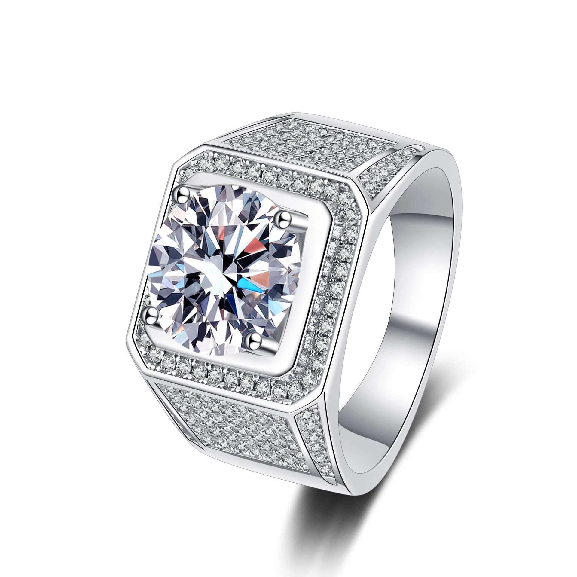 3CT Moissanite Ring | 925 Sterling Silver | Certified Wedding Band | Multi-Color