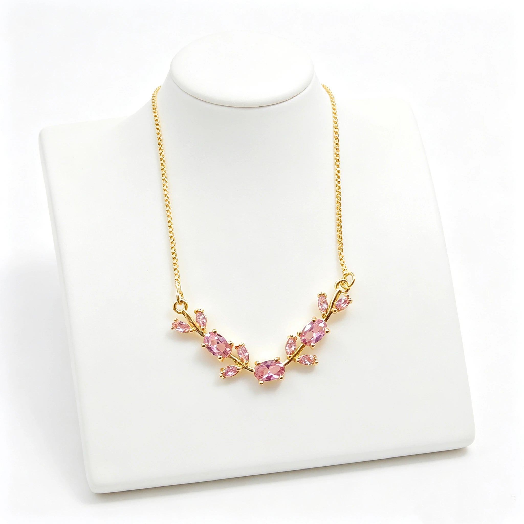 Crystal Leaf Vine Jewelry Set – Necklace & Bracelet