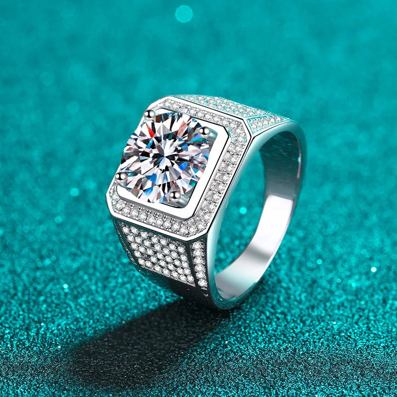 3CT Moissanite Ring | 925 Sterling Silver | Certified Wedding Band | Multi-Color