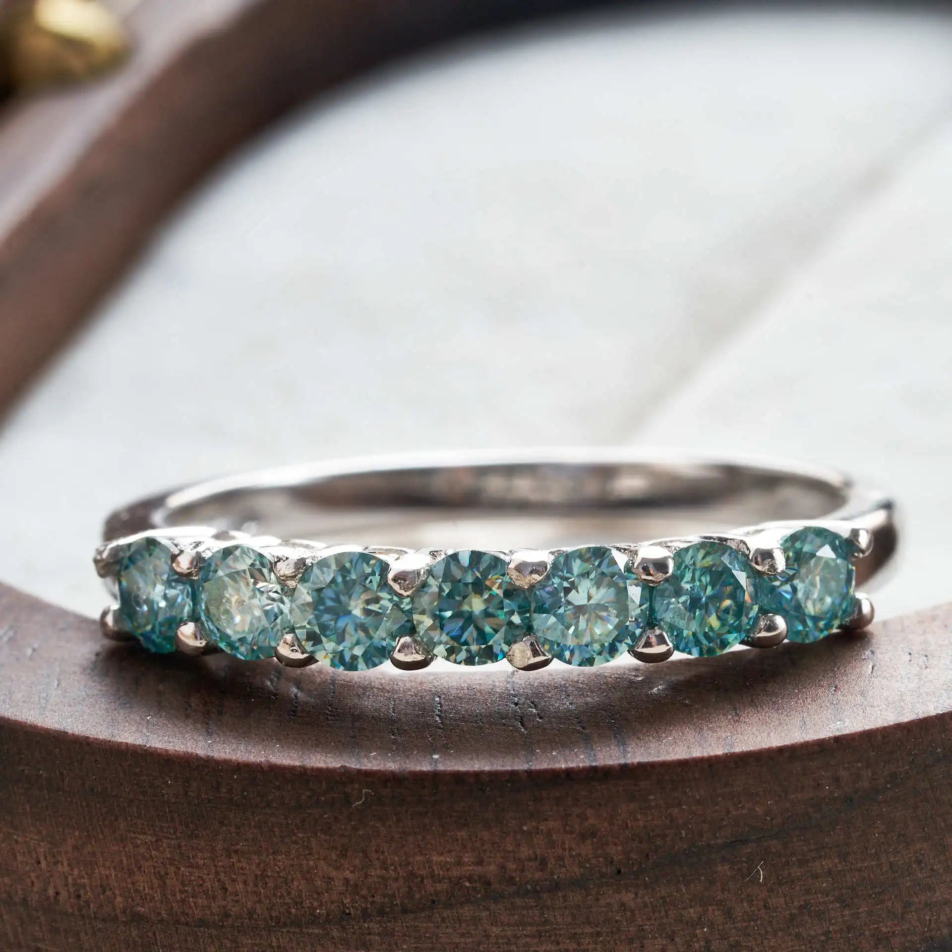 Moissanite Eternity Ring – 0.7CT D VVS1 EX Round Cut 925 Sterling Silver