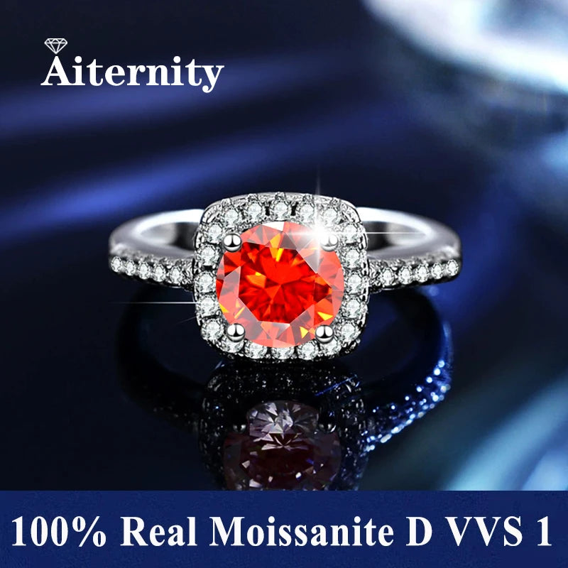 18K Gold Plated Moissanite Ring – D VVS1 Adjustable S925 Silver