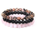 Natural Stone Bracelet Set – 8mm Healing Crystals, 3 Pieces