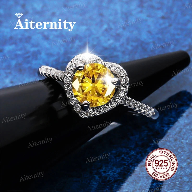 Moissanite & Zircon Ring – D VVS1 Adjustable S925 Silver Women’s Wedding Ring