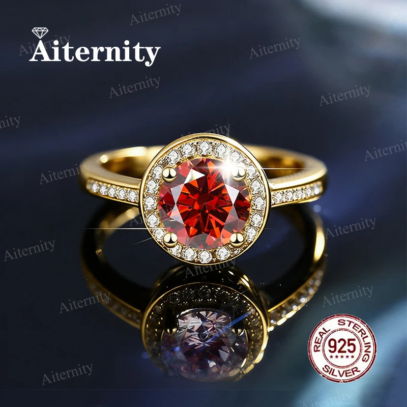 Moissanite & Zircon Ring – D VVS1 Adjustable S925 Silver Women’s Wedding Ring