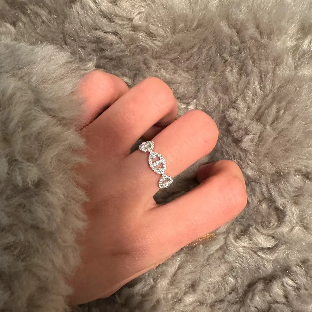 925 Sterling Silver Star Zircon Ring – Gold & White Gold | Women's Wedding Band