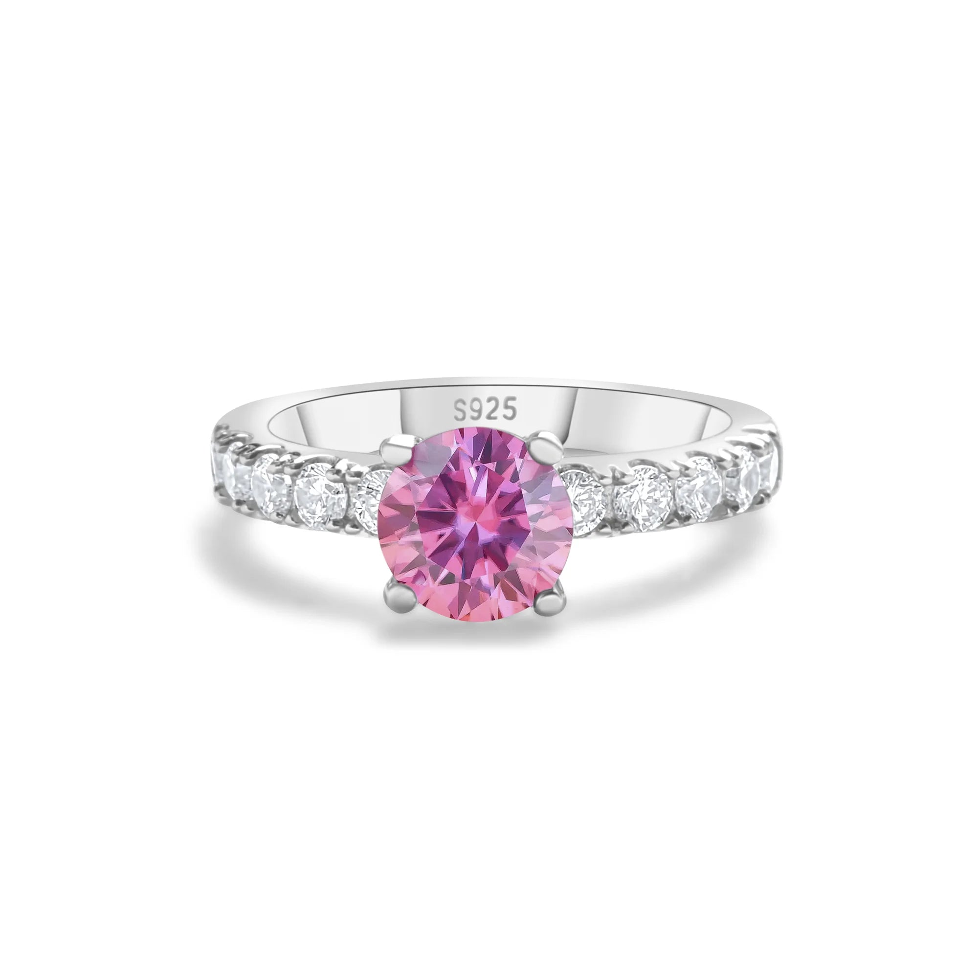 Solitaire Moissanite Engagement Ring – 1 Carat 4-Claw S925 Silver