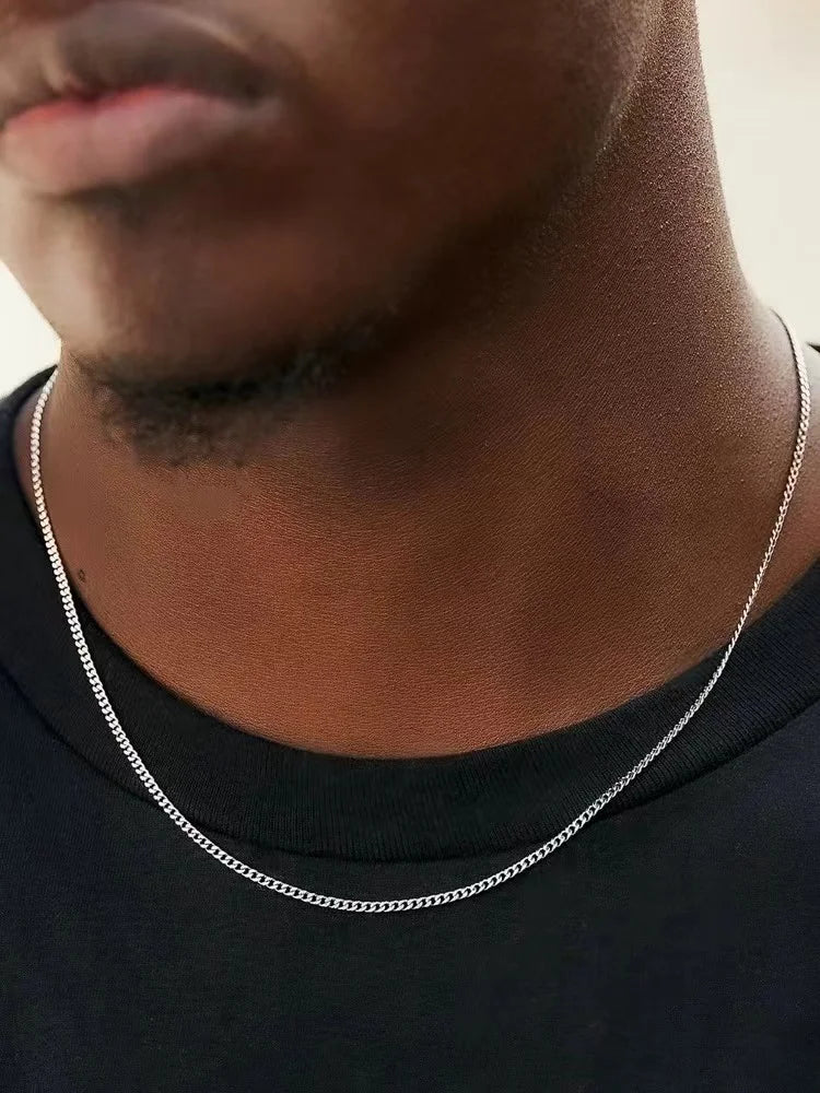 Men’s Cuban Chain Necklace – 3mm Stainless Steel Fashion Jewelry