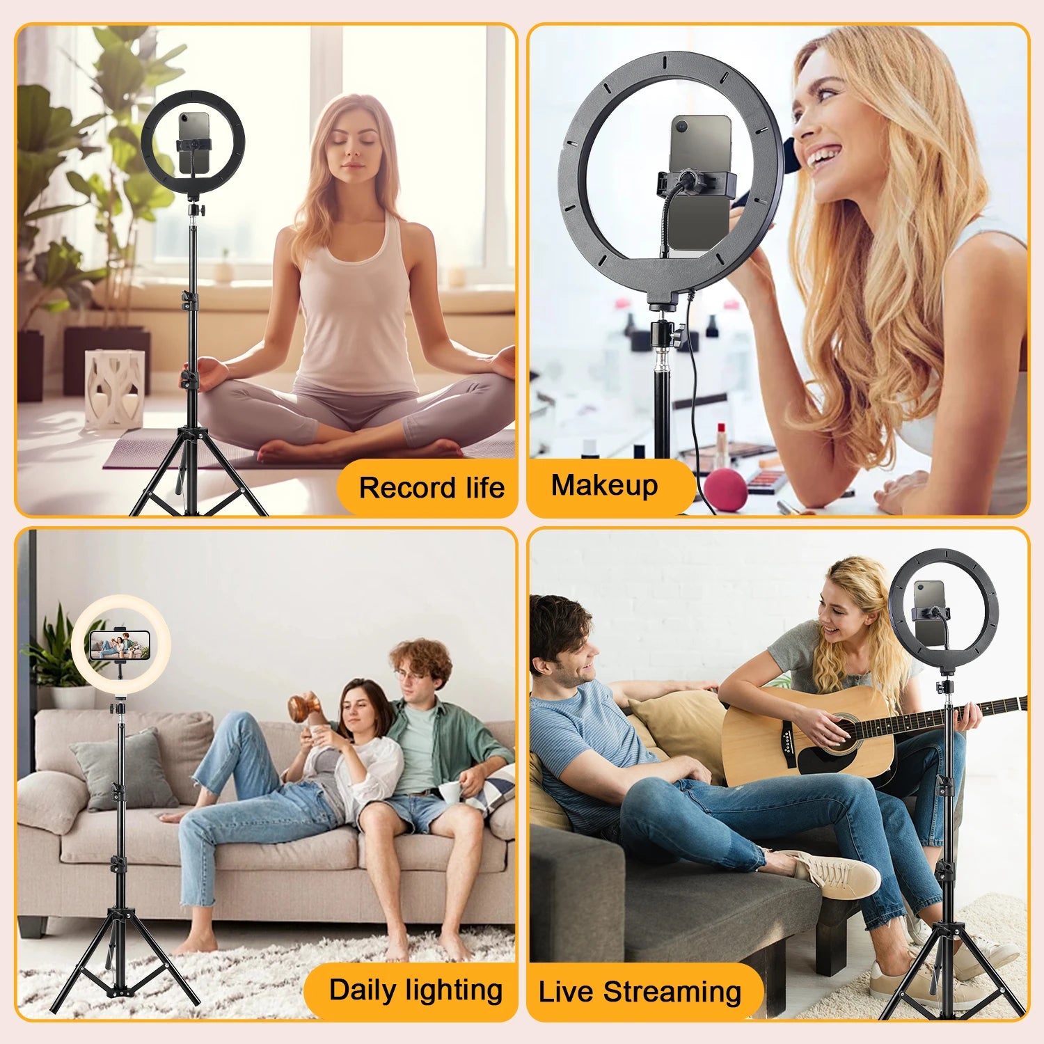 12 Inch LED Ring Light with Tripod Stand & Phone Holder