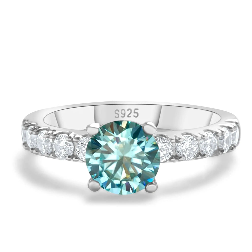 Solitaire Moissanite Engagement Ring – 1 Carat 4-Claw S925 Silver