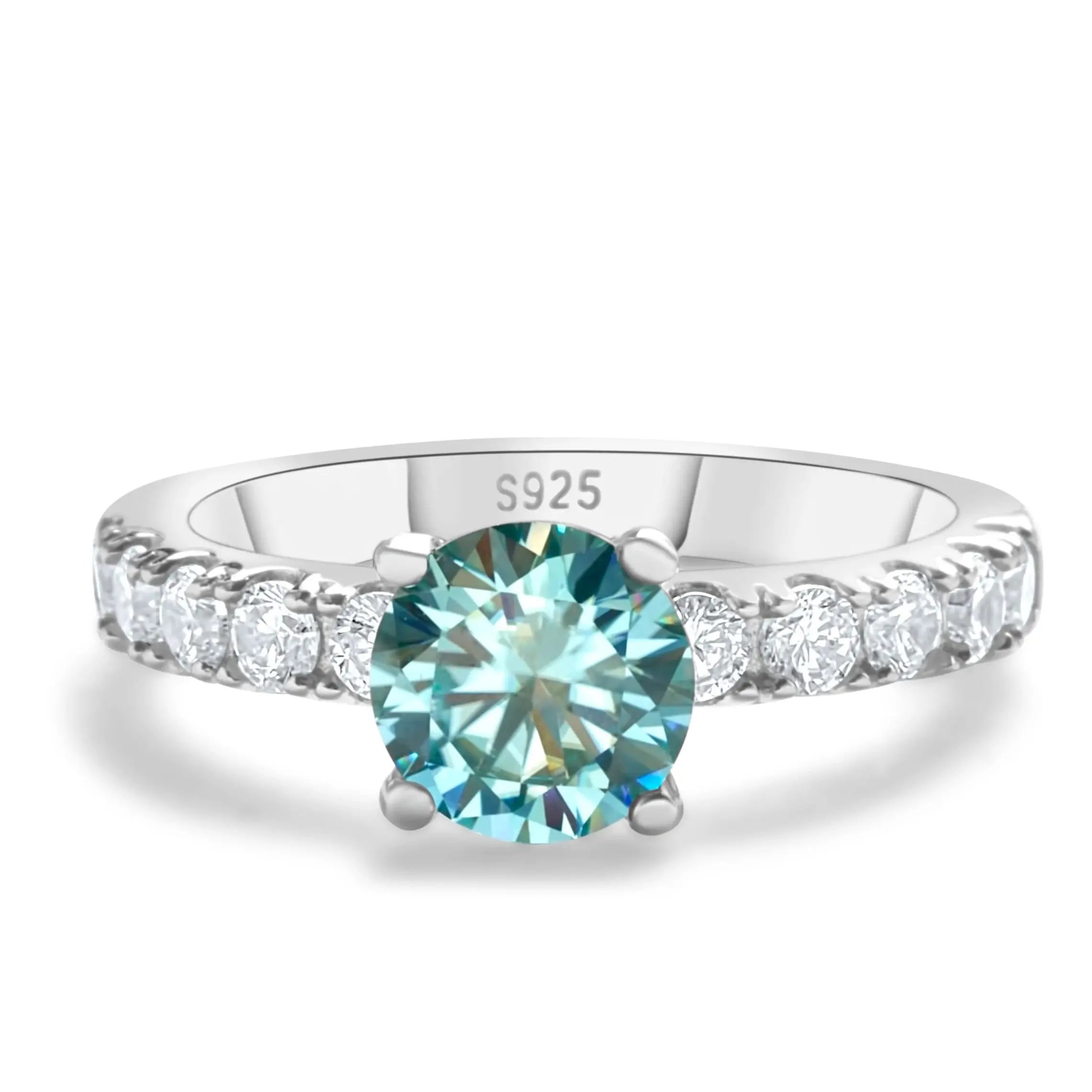 Solitaire Moissanite Engagement Ring – 1 Carat 4-Claw S925 Silver